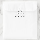 Silhouetten van zwarte en witte katten driehoek sticker (Tas)