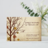 Silhouettes Automne Mariage Automne Cartes RSVP (Debout devant)