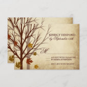 Silhouettes Automne Mariage Automne Cartes RSVP (Devant / Derrière)