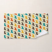 Silhouettes Carlins| Couleurs rétro Motif de race (Serviette à main)