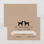 Silhouettes de caniche standard Mariage RSVP Répon (Devant / Derrière)