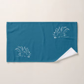 Silhouettes de chevaux blancs élégants et stylés s (Serviette à main)