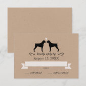 Silhouettes de chien Boxer Réponse de Mariage (Devant / Derrière)