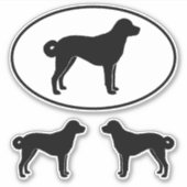 Silhouettes de Chien de Berger Anatolien Stickers  (Devant)