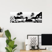 Silhouettes de la Paix - Poster de la Nature Noire (Bureau à domicile)