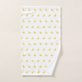 Silhouettes de petites bananes jaunes sur blanc (Serviette à main)