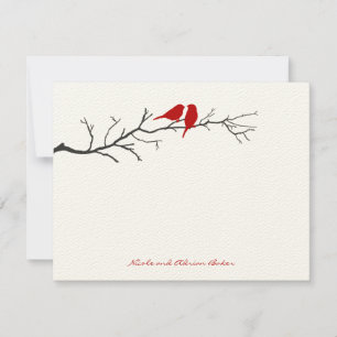 Silhouettes d'oiseaux Merci Cartes - Rouge -