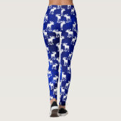 Silhouettes d'orignal blanc sur bleu - Leggings (Dos)