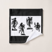 silhouettes grecques anciennes de l'impression Mus (Gant de toilette)