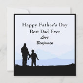 Silhouettes meilleur papa & son Nom Carte de Fête (Devant)