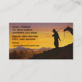 SILHOUETTES MET WESTERNE SKY SUNSET VISITEKAARTJES