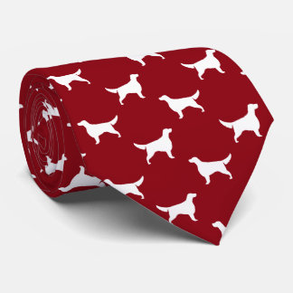 Silhouettes Motif de Setter irlandais Cravate roug
