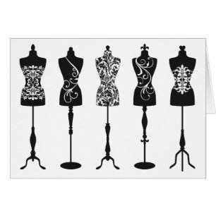 Silhouettes vintages de mannequins de mode