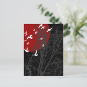 silhouetvogels briefkaart (Staand voorkant)