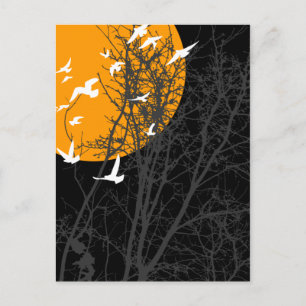 silhouetvogels briefkaart