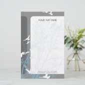 silhouetvogels briefpapier (Staand voorkant)