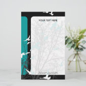 silhouetvogels briefpapier (Staand voorkant)