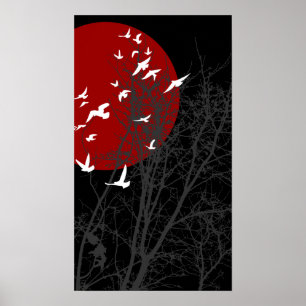 silhouetvogels poster