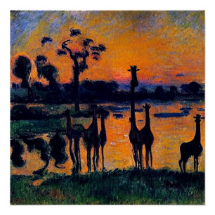 Silhouetvormige Giraffes Perfect Poster