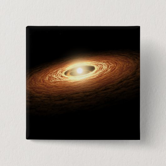 Silicaat kristalformatie vierkante button 5,1 cm (Voorkant)