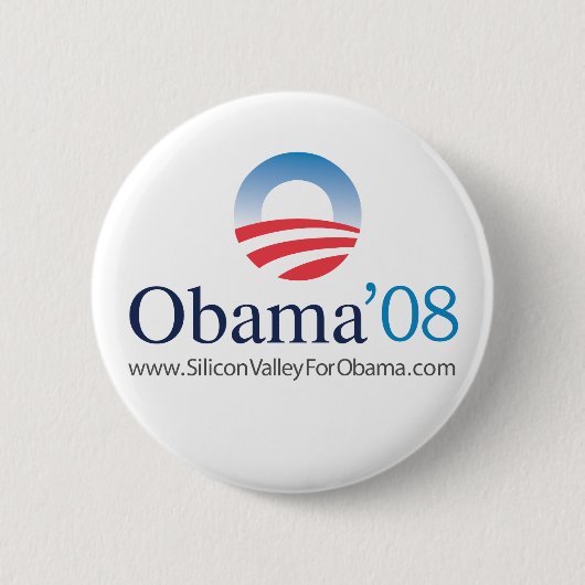 Silicon vallei voor Obama Ronde Button 5,7 Cm (Voorkant)