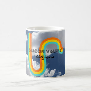 Silicon Valley Californië Retro Regenboog en Wolke Koffiemok