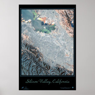 Silicon Valley, Californië satellietposterprint  Poster