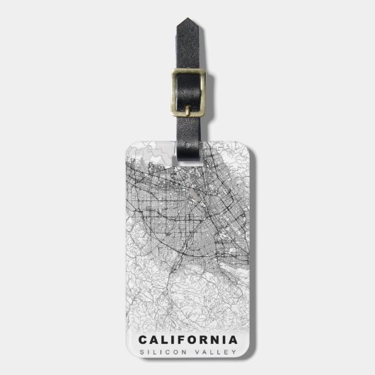 Silicon Valley Map Bagagelabel (Voorkant verticaal)