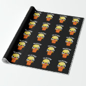 Silicone Funny Ice Cream Cone Pun Dark BG Cadeaupapier (Uitgerold)