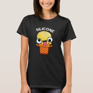 Silicone Funny Ice Cream Cone Pun Dark BG T-shirt