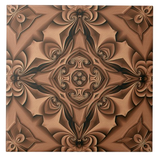 Silk Copper Mandala Tile Tegeltje (Voorkant)