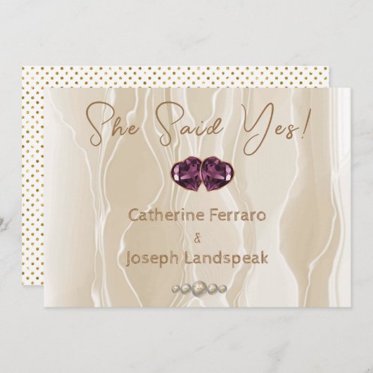 Silk & Cream Glitter White Pearls Save the Date (Voorkant / Achterkant)