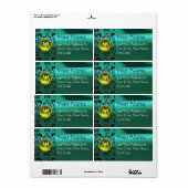 SILK DAMASK GEM geel groen blauw Etiket (Full Sheet)