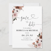 Silk Floral Sla de datumkaarten op Save The Date (Voorkant)