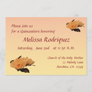 Silk Flowers Quinceanera Uitnodiging
