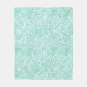 Silk Moire Klein patroon in Mint Green Fleece Deken