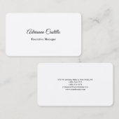 Silk Plain Eenvoudig Zwart Wit Minimaal Handgeschr Visitekaartje (Voorkant / Achterkant)