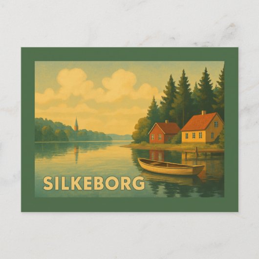 Silkeborg Denmark Lake Briefkaart (Voorkant)