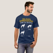 Silken Windhound Guide to training Dog Obedience T-shirt (Voorkant volledig)