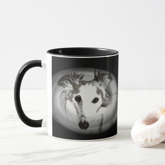 Silken Windhound in Grijs Mok (Met donut)