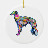 Silken Windhound Keramisch Ornament (Achterkant)