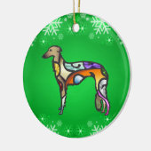 Silken Windhound Keramisch Ornament (Links)