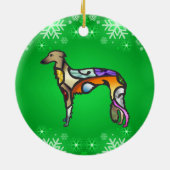 Silken Windhound Keramisch Ornament (Achterkant)