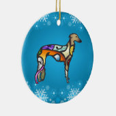 Silken Windhound Keramisch Ornament (Rechts)