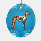 Silken Windhound Keramisch Ornament (Links)