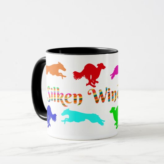 Silken Windhound Running Coffee Mok (Voorkant links)