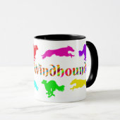 Silken Windhound Running Coffee Mok (Voorkant rechts)