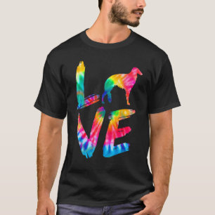 Silken Windhound Tie Dye Love Dog Mam T-shirt