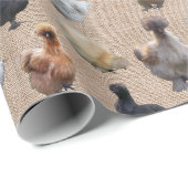 Silkie Bantam Burlap Cadeaupapier (Rol Hoek)