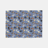 Silkie Bantam Chickens Faux Glitter Blue Fleece Deken (Voorkant (Horizontaal))